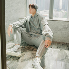 Load image into Gallery viewer, Sicilian Men&#39;s Spring Hooded Sweater Black Two-Piece Pants Men&#39;s Casual Korean Sports Suit Men

