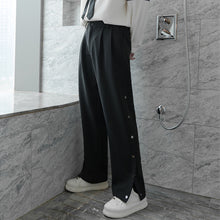 Load image into Gallery viewer, Sicilian men&#39;s spring breasted design sense wild wide-leg pants ins Korean version of loose casual trousers men&#39;s trend
