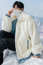 Load image into Gallery viewer, Sicilian men&#39;s winter new men&#39;s rabbit velvet thick denim jacket with warm and handsome stand-up collar jacket on both sides
