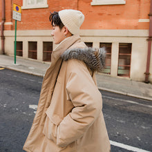Load image into Gallery viewer, Sicilian men&#39;s loose fur collar hooded cotton-padded jacket Korean version of the trend of men&#39;s casual thickened jacket men winter
