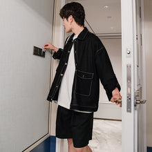 Load image into Gallery viewer, Sicily Men&#39;s 2020 New Spring Men&#39;s Thin Jacket Men&#39;s Korean Style Trend Loose Topline Black Jacket
