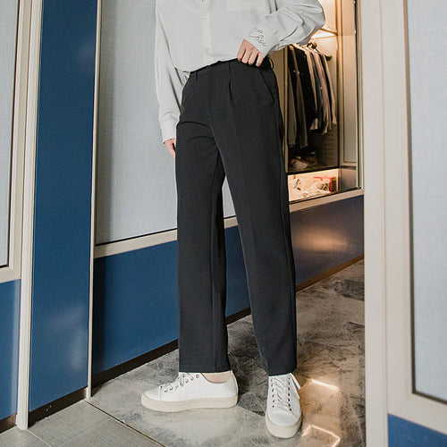 Sicilian men's suit casual pants men's autumn trend suit pants loose straight nine-point men's trousers