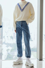 Load image into Gallery viewer, Sicilian men&#39;s new blue tie-leg casual trousers loose trend men&#39;s jeans autumn and winter models

