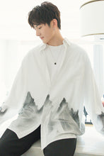 Load image into Gallery viewer, Sicilian men&#39;s spring tie-dye white shirt male Korean version of the trend of men&#39;s loose long-sleeved white shirt jacket
