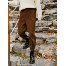 Load image into Gallery viewer, Sicilian men&#39;s woolen casual pants male Korean style trend loose spring and autumn handsome nine-point beam pants
