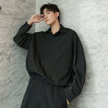 Load image into Gallery viewer, Sicilian men&#39;s spring wear black long-sleeved shirt men&#39;s Korean style trendy handsome loose men&#39;s shirt jacket
