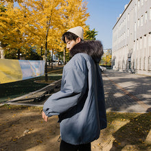 Load image into Gallery viewer, 【Spot quick delivery】Fast delivery ~ fur collar padded jacket thick loose hooded padded jacket men&#39;s trend
