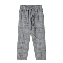 Load image into Gallery viewer, Sicilian men&#39;s autumn pants men&#39;s Korean version of the trend drape plaid trousers casual loose straight-leg suit pants
