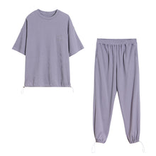 Load image into Gallery viewer, Sicilian men&#39;s spring loose-fitting casual pants sports suit men&#39;s short-sleeved sweater round neck two-piece suit
