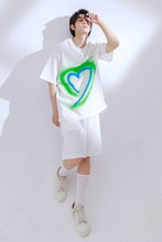 Load image into Gallery viewer, Sicilian men&#39;s wear 2021 new summer waffle love print short-sleeved T-shirt handsome men&#39;s casual suit
