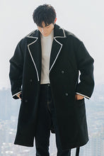 Load image into Gallery viewer, Sicilian men&#39;s black mid-length woolen coat loose Korean style trendy handsome men&#39;s versatile coat
