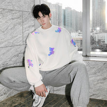 Load image into Gallery viewer, Sicilian men&#39;s round neck white shirt reflective bear loose trend casual pullover sweater men
