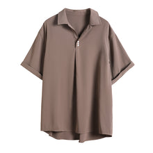 Load image into Gallery viewer, Sicilian men&#39;s shirt men&#39;s short-sleeved summer thin loose men&#39;s casual can be worn outside youth solid color shirt
