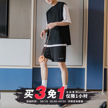 Load image into Gallery viewer, 【Limited Time Special】Embroidered five-point pants men&#39;s Korean style trend loose straight men&#39;s black casual shorts
