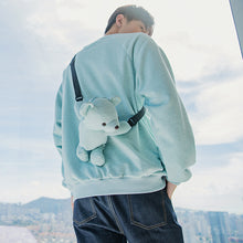 Load image into Gallery viewer, Sicilian men&#39;s assembly shoulder bag autumn Korean style tops men&#39;s loose white bear cute sweater men&#39;s trend
