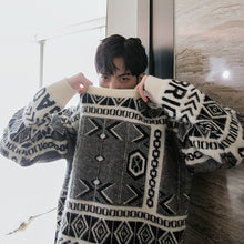 Load image into Gallery viewer, Sicilian men&#39;s winter new round neck sweater contrast jacquard retro style loose trend pullover sweater men
