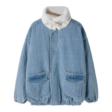 Load image into Gallery viewer, Sicilian men&#39;s winter new men&#39;s rabbit velvet thick denim jacket with warm and handsome stand-up collar jacket on both sides
