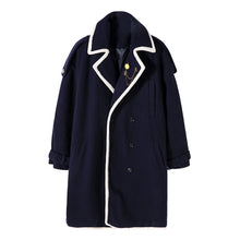 Load image into Gallery viewer, Sicilian men&#39;s winter new woolen coat badge contrast stitching loose youth Japanese style jacket men
