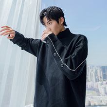 Load image into Gallery viewer, Sicilian Men&#39;s Half Turtleneck Sweater Topstitch Decorative Button Long Sleeve Casual Handsome Men&#39;s Sweater Winter Trend
