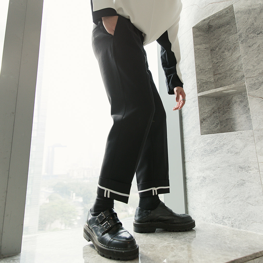 Sicilian men's spring casual pants men's Korean version of the trend of men's nine-point trousers loose straight suit pants