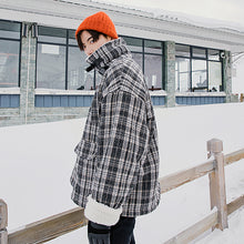 Load image into Gallery viewer, 【Spot quick delivery】Lamb wool plaid thick cotton jacket Korean style trendy boys loose casual jacket
