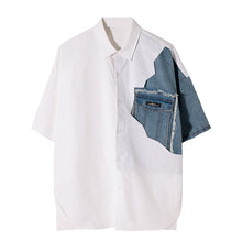 Load image into Gallery viewer, Sicilian men&#39;s summer white design short-sleeved shirt male Korean version of the trend of loose men&#39;s high-end shirt
