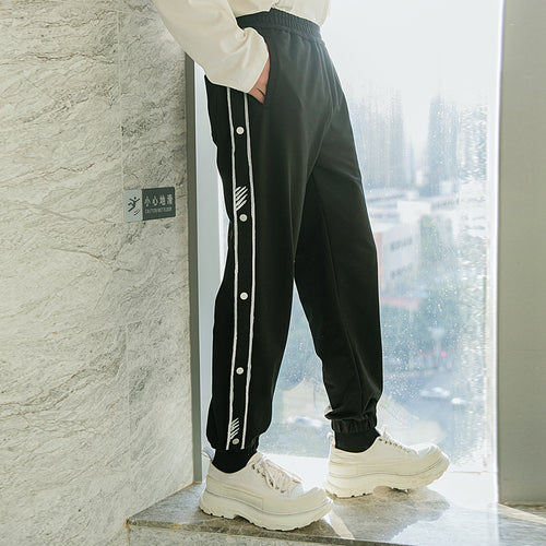 Sicilian men's spring new style youth casual pants Korean style buckle pants trendy loose men's trousers
