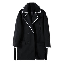 Load image into Gallery viewer, Sicilian men&#39;s black mid-length woolen coat loose Korean style trendy handsome men&#39;s versatile coat
