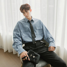 Load image into Gallery viewer, 【Take a 40% off straight down】College wind tie white shirt Korean fashion casual men&#39;s white shirt jacket
