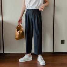 Load image into Gallery viewer, Sicilian men&#39;s casual suit pants male Korean version of the trend of boys black trousers loose straight suit pants
