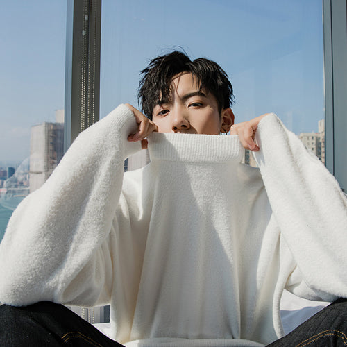 Sicilian men's clothing fast delivery ~ loose bottoming sweater autumn and winter casual half turtleneck sweater