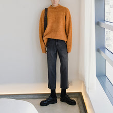 Load image into Gallery viewer, Sicilian men&#39;s loose straight-leg casual young men Korean style trendy men&#39;s nine-point dark gray jeans
