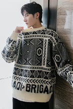 Load image into Gallery viewer, Sicilian men&#39;s winter new round neck sweater contrast jacquard retro style loose trend pullover sweater men
