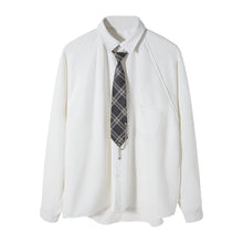 Load image into Gallery viewer, Sicilian men&#39;s spring new style college style tie white shirt loose casual fashion all-match men&#39;s long sleeves
