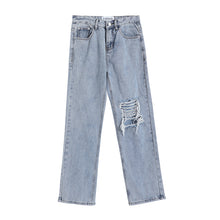 Load image into Gallery viewer, Sicilian men&#39;s light-colored ripped jeans men&#39;s summer thin slim-fit men&#39;s loose straight casual long pants
