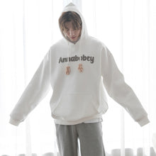 Load image into Gallery viewer, Sicilian men&#39;s wear spring 2020 lazy bear decoration flocking letter sweater men&#39;s hooded loose wild
