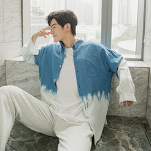 Load image into Gallery viewer, Sicilian men&#39;s summer thin sunscreen shirt tie-dye gradient shirt male Korean version of the trend loose men&#39;s shirt
