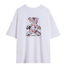 Load image into Gallery viewer, Sicilian men&#39;s embroidery flowers round neck short-sleeved t-shirt men&#39;s summer casual tide brand men&#39;s bear loose top
