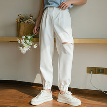 Load image into Gallery viewer, Sicilian men&#39;s casual pants men&#39;s summer thin section trend wild hole men&#39;s sports trousers nine points pants
