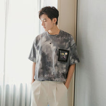 Load image into Gallery viewer, Sicilian men&#39;s summer Hong Kong style half-sleeved men&#39;s trend five-point sleeve loose boys gradient tie-dye short-sleeved t-shirt
