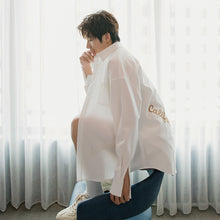 Load image into Gallery viewer, Sicilian men&#39;s embroidered shirt men&#39;s Korean version of the trend of handsome men&#39;s casual loose long-sleeved shirt jacket

