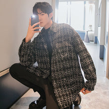 Load image into Gallery viewer, Sicilian men&#39;s spring and autumn style small fragrance style shirt men&#39;s long-sleeved casual Korean version of the trend loose shirt jacket
