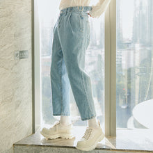 Load image into Gallery viewer, Sicilian Men&#39;s Spring New Handsome Casual Loose Straight Jeans Men&#39;s Korean Trend All-match Cropped Pants
