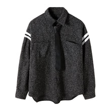Load image into Gallery viewer, Sicilian men&#39;s winter new long-sleeved thickening contrast color trend youth casual tie shirt
