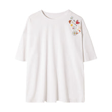 Load image into Gallery viewer, Sicilian men&#39;s summer white half-sleeved men&#39;s trend five-point sleeve loose men&#39;s Hong Kong style printed short-sleeved t-shirt
