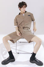 Load image into Gallery viewer, Sicilian men&#39;s 2021 new short-sleeved shirt summer design sense niche youth loose thin jumpsuit
