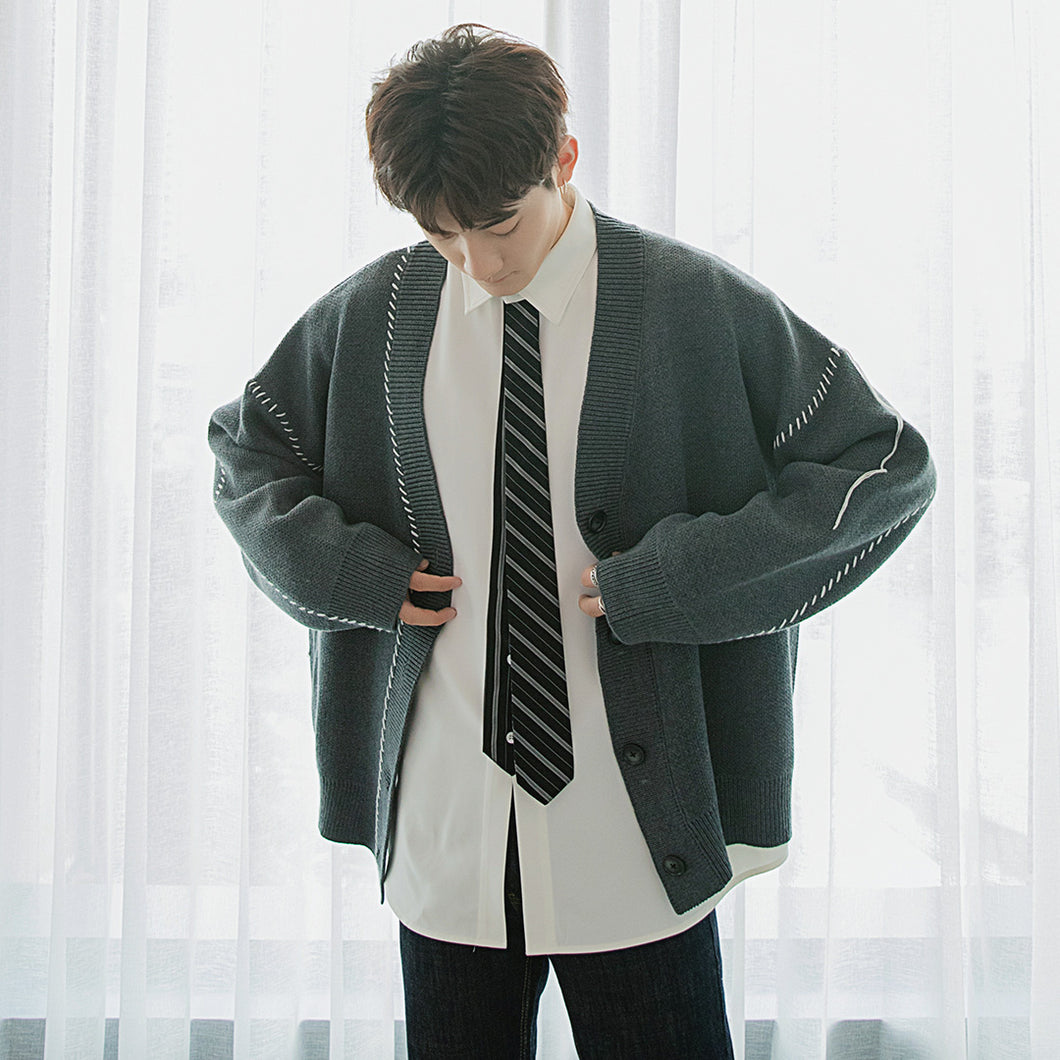 Sicilian Men's Autumn Topline Jacket Men's Korean Style Trendy Handsome Loose Men's College Wind Cardigan