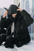 Load image into Gallery viewer, Sicilian Men&#39;s Winter New Black Plaid Hooded Jacket Messenger Bunny Doll Trend Fashion Thick Cotton Coat

