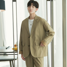 Load image into Gallery viewer, Sicilian men&#39;s autumn cotton and linen suit jacket men&#39;s Korean version of the trend of loose men&#39;s British style casual suits
