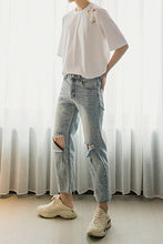 Load image into Gallery viewer, Sicilian Men&#39;s Fall Loose Straight Casual Pants Men&#39;s Korean Style Trend Men&#39;s Blue Ripped Jeans
